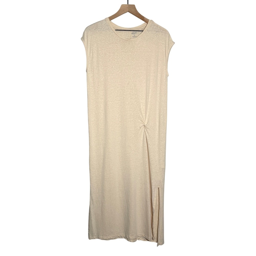 Esmara Womens Shirt Dress S‎ 4/6 Cream Beige Waist Knot Casual Minimal Vacation